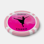 Ballet Dancer Silhouette Pink Watercolor Design Pokerchips (Einzeln)