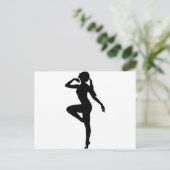 Ballet Dancer Silhouette Postkarte (Stehend Vorderseite)