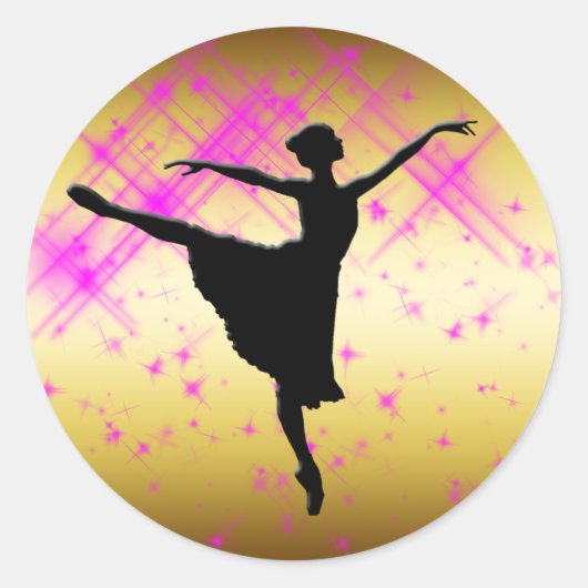 BALLET DANCER SILHOUETTE RUNDER AUFKLEBER (Vorderseite)
