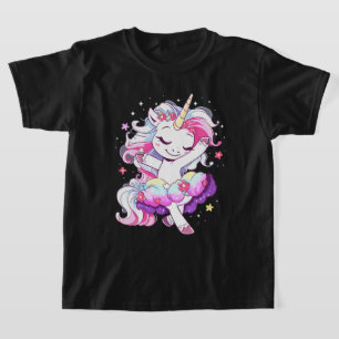 Ballet Dancer Unicorn Girls Rainbow Ballerin Color T-Shirt