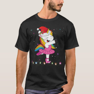 Ballet Dancer Unicorn Weihnachtsmannmütze Kinder B T-Shirt