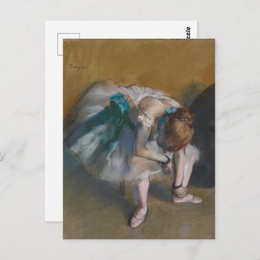 Ballet Dancer wartete Edgar Degas Postkarte (Vorne/Hinten)