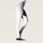 Ballet Dancer White Leggings W Black Dots Print (Rechts)