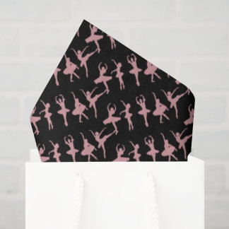 Ballet Dancers Ballerina Pattern Black Seidenpapier