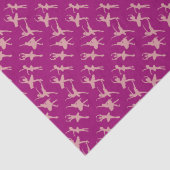 Ballet Dancers Ballerina Pattern Burgundy Seidenpapier (Detail)