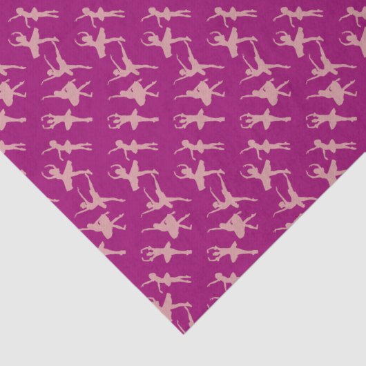 Ballet Dancers Ballerina Pattern Burgundy Seidenpapier (Detail)