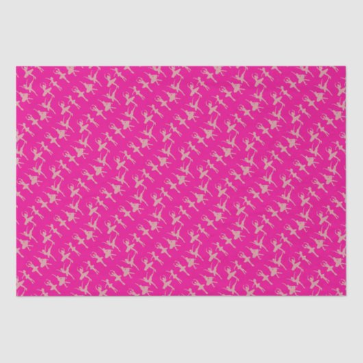 Ballet Dancers Ballerina Pattern Hot Pink Seidenpapier (Vorderseite)