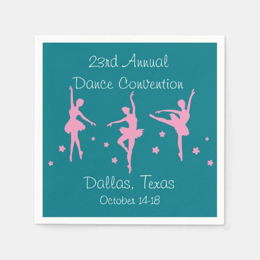 Ballet Dancers Party Napkin Template Serviette (Vorderseite)