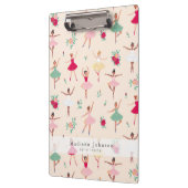 Ballet Dancers Pattern Cute Ballerina Teacher Klemmbrett (Links)