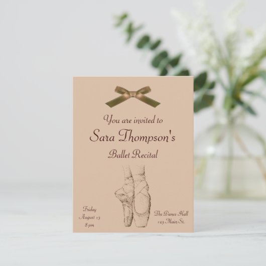 Ballet-Einladung Einladung (Stehend Vorderseite)