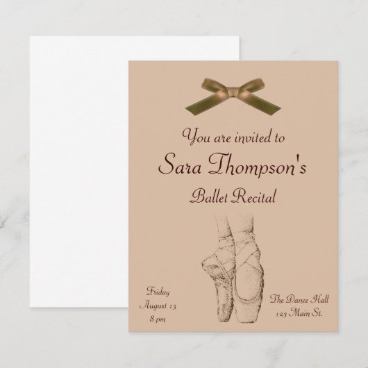 Ballet-Einladung Einladung (Vorne/Hinten)