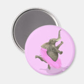 Ballet Elephant En Pointe Magnet (Vorderseite/Rückseite)