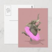 Ballet Elephant En Pointe Postkarte (Vorne/Hinten)