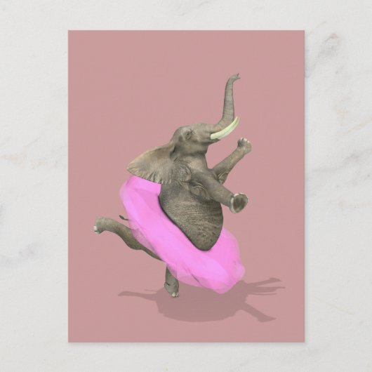 Ballet Elephant En Pointe Postkarte (Vorderseite)