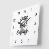 Ballet Field Engineer Quadratische Wanduhr (Winkel)