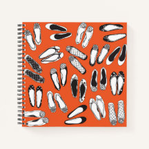 Ballet Flats Orange Spiral Notebook