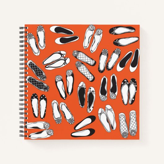 Ballet Flats Orange Spiral Notebook Notizbuch (Vorderseite)