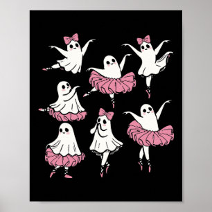 Ballet Ghost Dancer Niedlich Boo Tanzing Halloween Poster