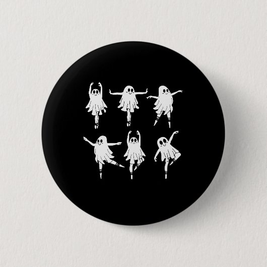 Ballet Ghost Dancer Spooky Tanzlehrer Halloween Button (Vorderseite)
