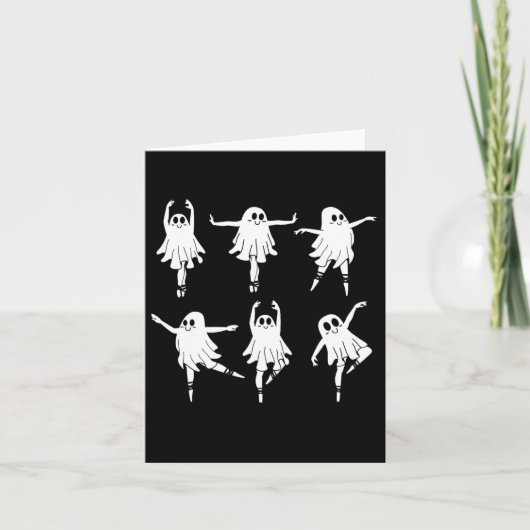 Ballet Ghost Dancer Spooky Tanzlehrer Halloween Karte (Vorderseite)
