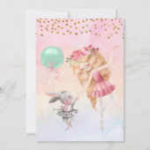 Ballet Girl and Bunny Birthday Party Einladung (Rückseite)