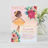 Ballet Girl Pink Geburtstagsparty Kinder Einladung (Stehend Vorderseite)