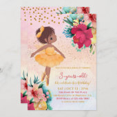 Ballet Girl Pink Geburtstagsparty Kinder Einladung (Vorne/Hinten)