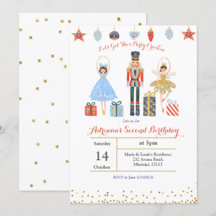 Ballet Glitzer Confetti Geburtstag Einladung Nutcr