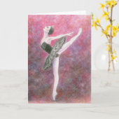 Ballet Grußkarte - Schwarzer Schwanz Karte (Gelbe Blume)