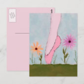 Ballet in Blume Postkarte (Vorne/Hinten)