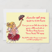 Ballet Kids Party Rot-Gelbe Einladung (Rückseite)