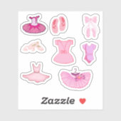 Ballet Kleidung Stickers Aufkleber (Blatt)
