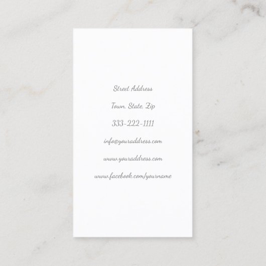 Ballet Lessons Gray Ballerina Business Card Visitenkarte (Rückseite)