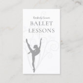 Ballet Lessons Gray Ballerina Business Card Visitenkarte (Vorderseite)
