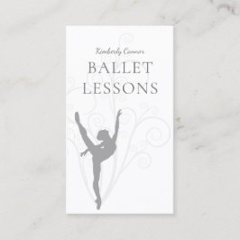 Ballet Lessons Gray Ballerina Business Card Visitenkarte