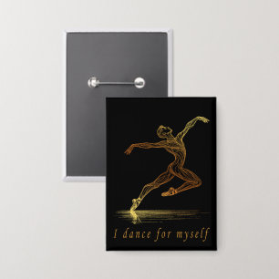 Ballet Male Dancer Line Art - Ich tanze für mich Button