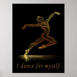 Ballet Male Dancer Line Art - Ich tanze für mich Poster
