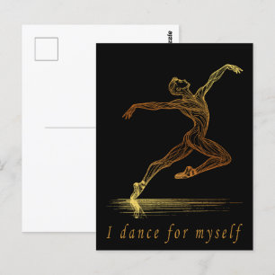Ballet Male Dancer Line Art - Ich tanze für mich Postkarte