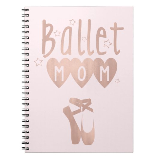 Ballet Mama Rosa Rose Gold Stars & Herzen Notizblock (Vorderseite)