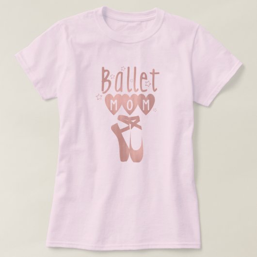 Ballet Mama Rosa Rose Gold Stars & Herzen T-Shirt (Design vorne)