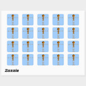 Ballet mit zweiter Position Quadratischer Aufkleber (Blatt)