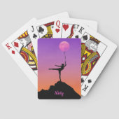 Ballet Moon Balance Personalisierter Name Spielkarten (Rückseite)