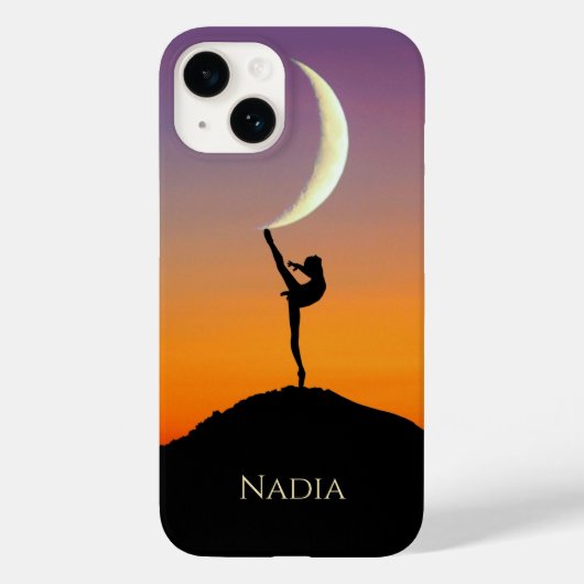 Ballet Moon Dance Personalisierter Name Case-Mate iPhone Hülle (Rückseite)