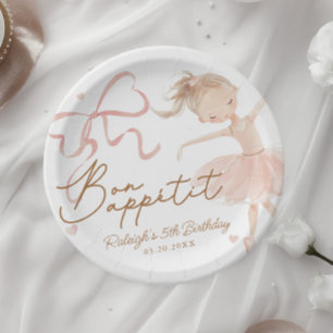 Ballet Niedlich Girls' Pastel Ballerina Geburtstag Pappteller