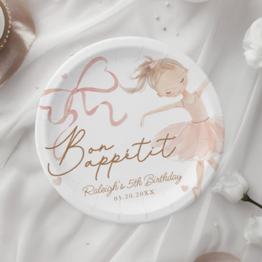 Ballet Niedlich Girls' Pastel Ballerina Geburtstag Pappteller