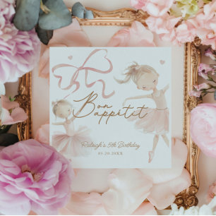 Ballet Niedlich Girls' Pastel Ballerina Geburtstag Serviette