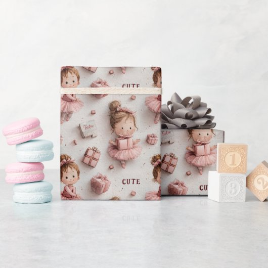 Ballet Party in Blush and Ballet Pink Geschenkpapier (Babyparty)