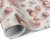 Ballet Party in Blush and Ballet Pink Geschenkpapier (Rolleneckpunkt)