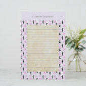 Ballet Pattern auf rosa und blaue Farbe Briefpapier (Stehend Vorderseite)