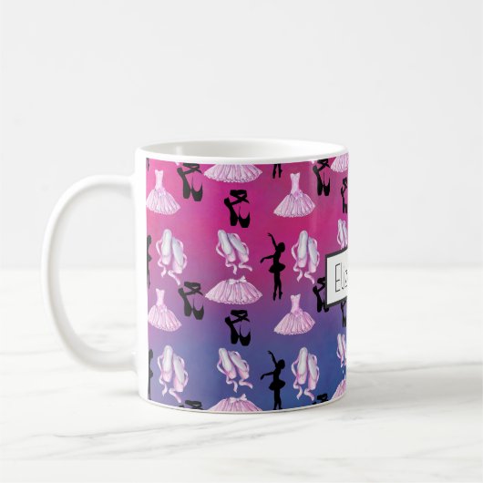 Ballet Pattern auf rosa und blaue Farbe Kaffeetasse (Links)